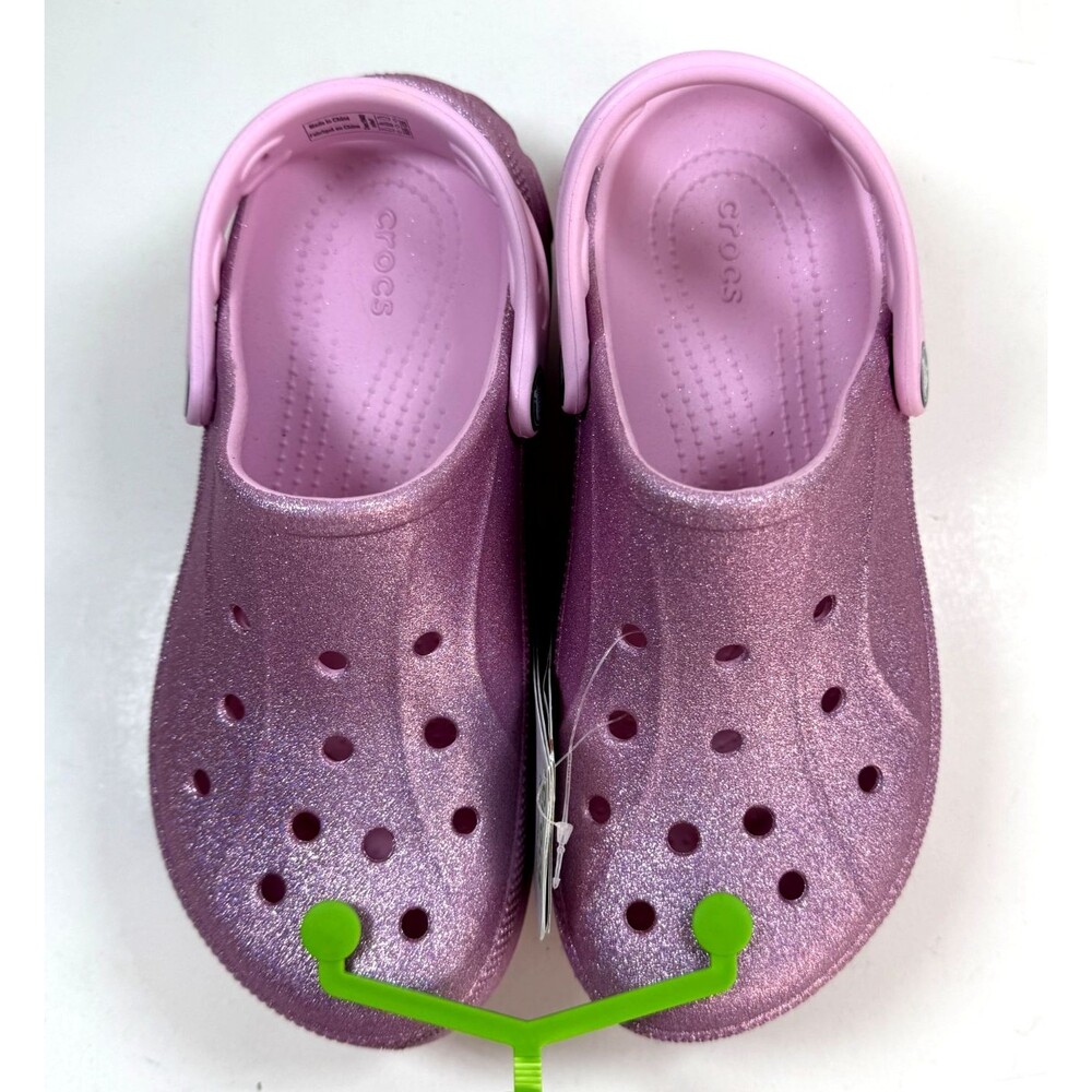 Crocs Bella Glitter Clog Shoes Platform Ballerina Pink Womens Size 7 NEW